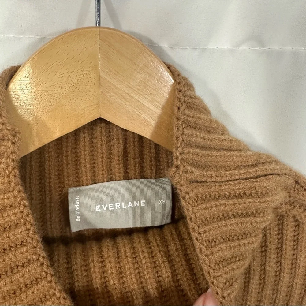 NEW Everlane The Felted Merino Wool Knit Pullover Sweater in Tan - Picture 10 of 13